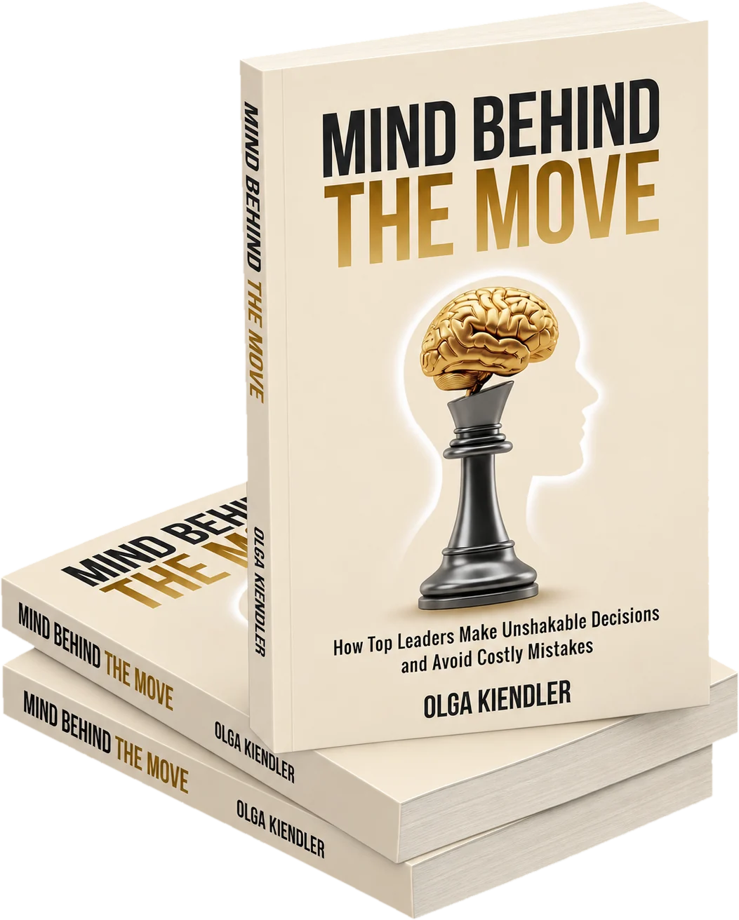 Three printed copies of Mind Behind the Move